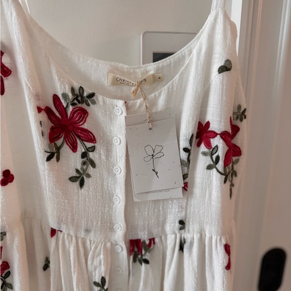 Christy Dawn The Nicks Dress Floral White and Red Lily NWT Size Medium - Picture 4 of 7